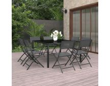 vidaXL 9 Piece Outdoor Dining Set Steel