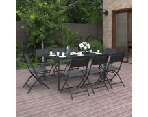 vidaXL 9 Piece Outdoor Dining Set Steel