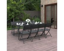 vidaXL 9 Piece Outdoor Dining Set Steel