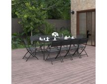 vidaXL 11 Piece Outdoor Dining Set Steel