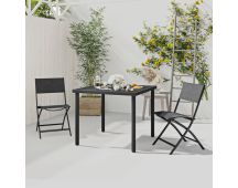 vidaXL 3 Piece Outdoor Dining Set Steel