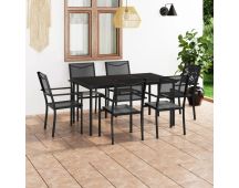 vidaXL 7 Piece Outdoor Dining Set Steel