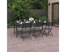 vidaXL 7 Piece Outdoor Dining Set Steel