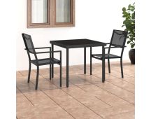 vidaXL 3 Piece Outdoor Dining Set Steel