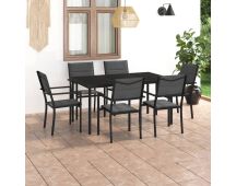 vidaXL 7 Piece Outdoor Dining Set Steel