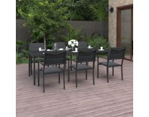 vidaXL 7 Piece Outdoor Dining Set Steel