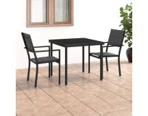 vidaXL 3 Piece Outdoor Dining Set Steel