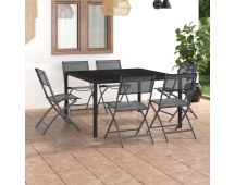 vidaXL 7 Piece Outdoor Dining Set Steel