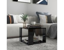 vidaXL Coffee Table High Gloss Black 40x40x30 cm Engineered Wood