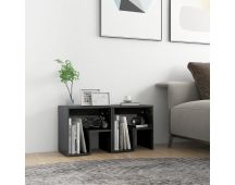 vidaXL Bed Cabinets 2 pcs High Gloss Grey 40x30x40 cm Engineered Wood