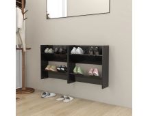 vidaXL Wall Shoe Cabinets 2 pcs High Gloss Black 60x18x60 cm Engineered Wood