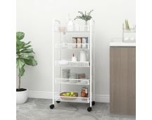 vidaXL 5-Tier Kitchen Trolley White 46x26x105 cm Iron