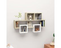 vidaXL Car-shaped Wall Shelf White & Sonoma Oak 82x15x51 cm Engineered Wood