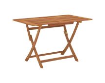 vidaXL Folding Garden Table 120x70x75 cm Solid Eucalyptus Wood