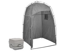 vidaXL Portable Camping Toilet with Tent 10+10 L