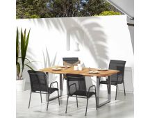 vidaXL Garden Chairs 4 pcs Steel and Textilene Black