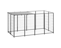 vidaXL Dog Kennel Black 2.42 m� Steel