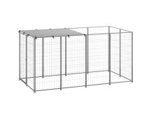 vidaXL Dog Kennel Silver 2.42 m² Steel