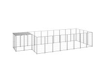 vidaXL Dog Kennel Silver 10.89 m� Steel