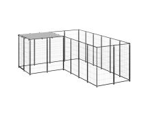 vidaXL Dog Kennel Black 4.84 m� Steel