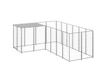 vidaXL Dog Kennel Silver 4.84 m� Steel