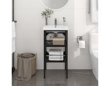 vidaXL Bathroom Washbasin Frame Black 40x38x83 cm Iron