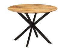 vidaXL Dining Table Ø110x78 cm Solid Wood Mango and Steel