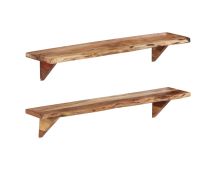 vidaXL Wall Shelves 2 pcs 110x20x18 cm Solid Wood Acacia