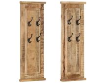 vidaXL Coat Racks 2 pcs Solid Wood Mango 38x100 cm