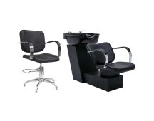 vidaXL Shampoo Backwash Unit with Salon Chair Faux Leather