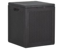 vidaXL Garden Storage Box 90L Black PP Rattan