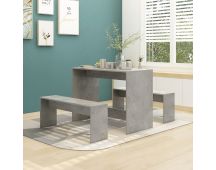 vidaXL 3 Piece Dining Set Concrete Grey Engineered Wood