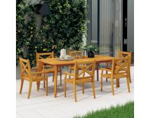 vidaXL Outdoor Dining Chairs 6 pcs Solid Wood Acacia