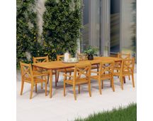 vidaXL Outdoor Dining Chairs 8 pcs Solid Wood Acacia