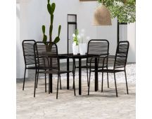 vidaXL 5 Piece Garden Dining Set Black