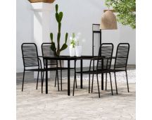 vidaXL 5 Piece Garden Dining Set Black