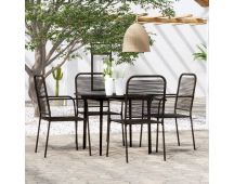 vidaXL 5 Piece Garden Dining Set Black