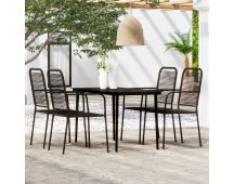 vidaXL 5 Piece Garden Dining Set Black