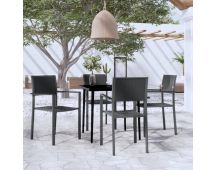 vidaXL 5 Piece Garden Dining Set Black