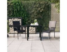 vidaXL 3 Piece Outdoor Dining Set Black