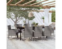 vidaXL 9 Piece Garden Dining Set Anthracite