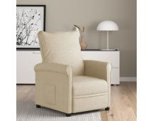 vidaXL Recliner Chair Cream Fabric