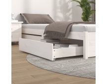 vidaXL Bed Drawers 2 pcs White Solid Wood Pine