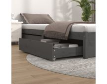 vidaXL Bed Drawers 2 pcs Grey Solid Wood Pine