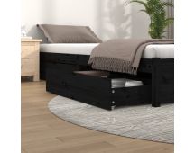 vidaXL Bed Drawers 4 pcs Black Solid Wood Pine
