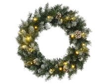 vidaXL Christmas Wreath with LED Lights Green 45 cm PVC