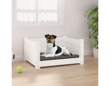 vidaXL Dog Bed White 55.5x45.5x28 cm Solid Pine Wood