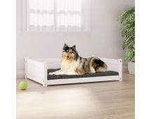 vidaXL Dog Bed White 95.5x65.5x28 cm Solid Pine Wood