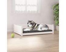 vidaXL Dog Bed White 105.5x75.5x28 cm Solid Pine Wood