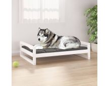 vidaXL Dog Bed White 105.5x75.5x28 cm Solid Pine Wood